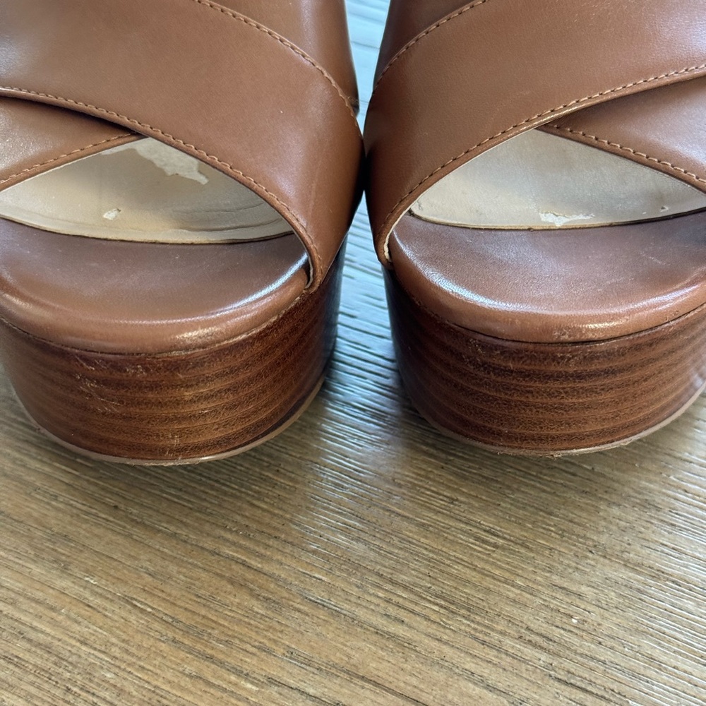 Michael Kors Platform Sandals in Luggage Brown size 9 - Picture 9 of 9